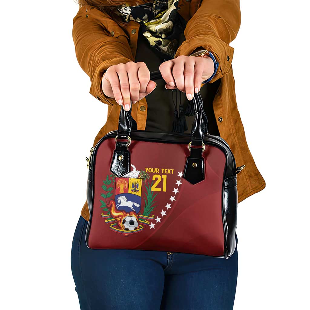 Venezuela Football Custom Shoulder Handbag La Vinotinto Red Wine Coat of Arms