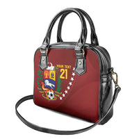 Venezuela Football Custom Shoulder Handbag La Vinotinto Red Wine Coat of Arms