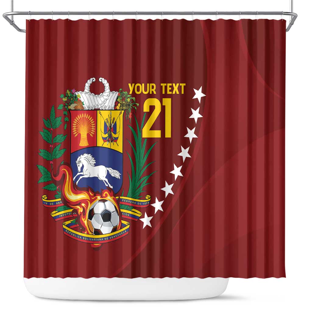 Venezuela Football Custom Shower Curtain La Vinotinto Red Wine Coat of Arms