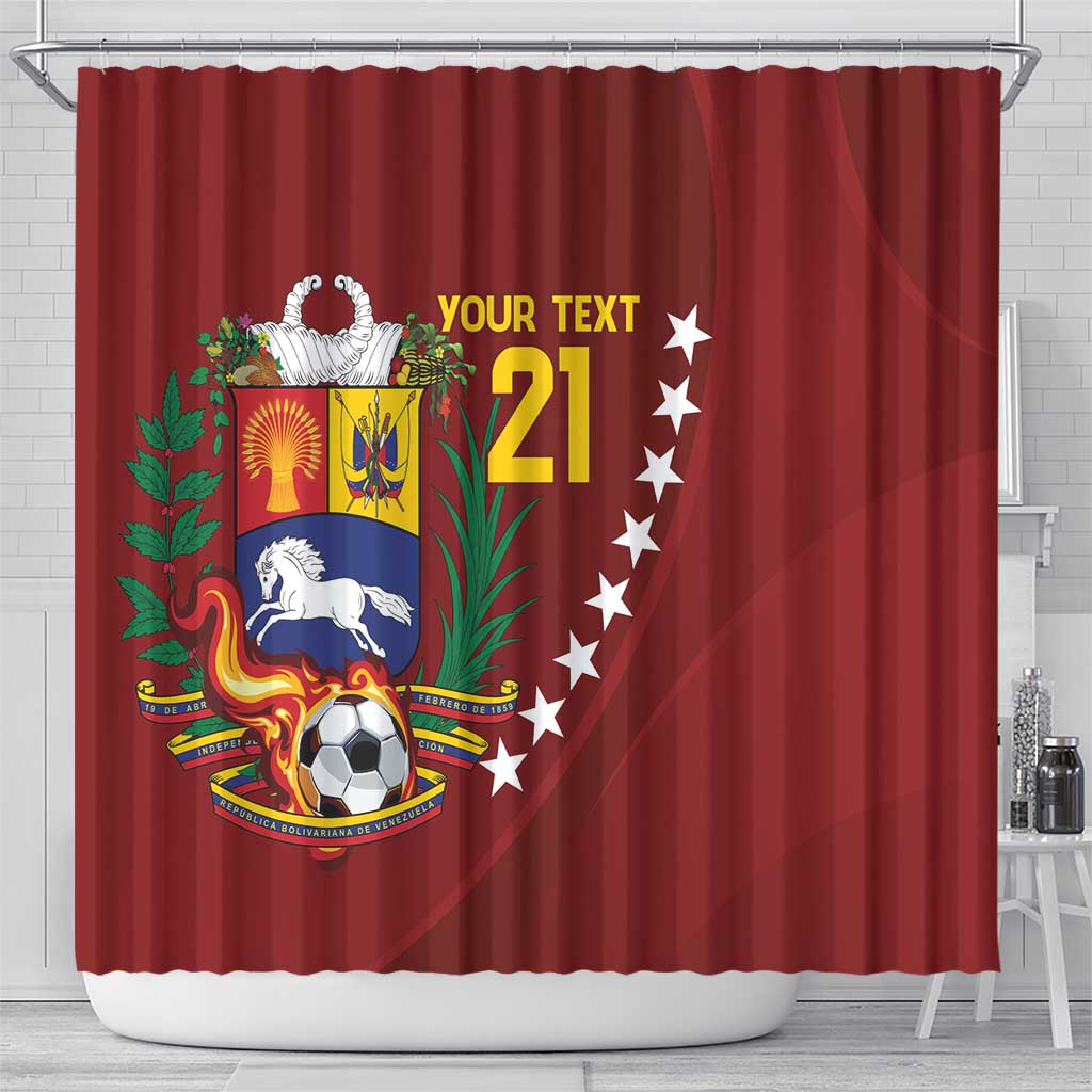 Venezuela Football Custom Shower Curtain La Vinotinto Red Wine Coat of Arms
