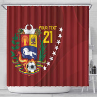 Venezuela Football Custom Shower Curtain La Vinotinto Red Wine Coat of Arms