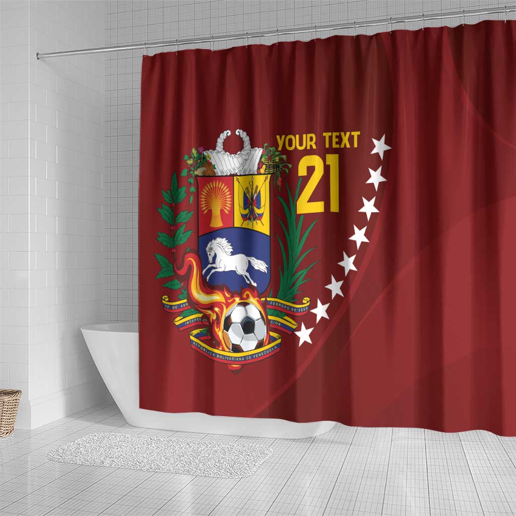 Venezuela Football Custom Shower Curtain La Vinotinto Red Wine Coat of Arms