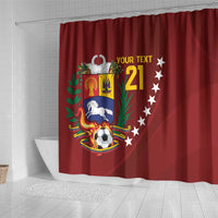 Venezuela Football Custom Shower Curtain La Vinotinto Red Wine Coat of Arms