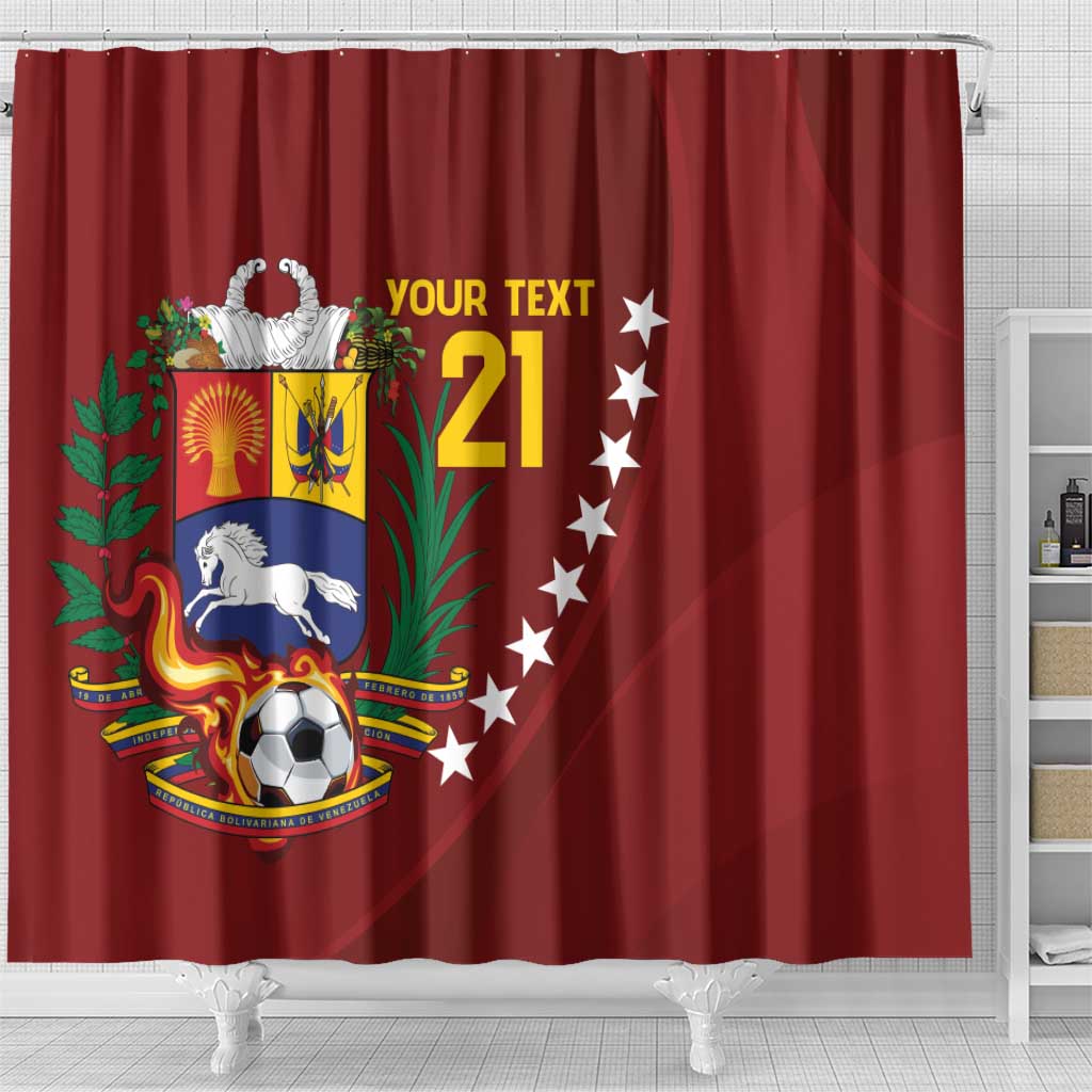 Venezuela Football Custom Shower Curtain La Vinotinto Red Wine Coat of Arms