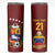 Venezuela Football Custom Skinny Tumbler La Vinotinto Red Wine Coat of Arms
