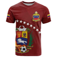 Venezuela Football Custom T Shirt La Vinotinto Red Wine Coat of Arms