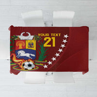 Venezuela Football Custom Tablecloth La Vinotinto Red Wine Coat of Arms