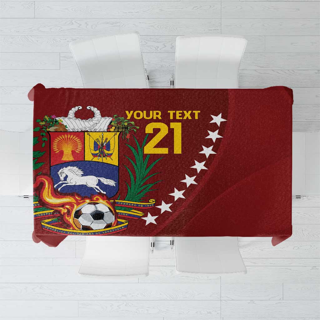 Venezuela Football Custom Tablecloth La Vinotinto Red Wine Coat of Arms LT9