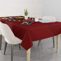 Venezuela Football Custom Tablecloth La Vinotinto Red Wine Coat of Arms LT9