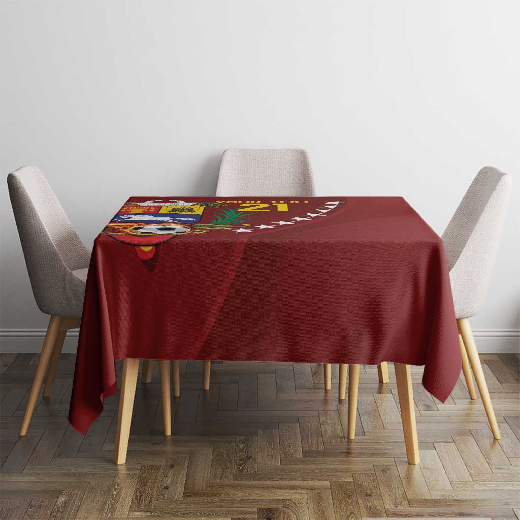 Venezuela Football Custom Tablecloth La Vinotinto Red Wine Coat of Arms LT9