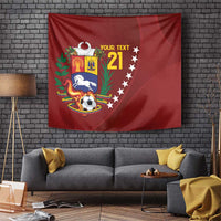 Venezuela Football Custom Tapestry La Vinotinto Red Wine Coat of Arms