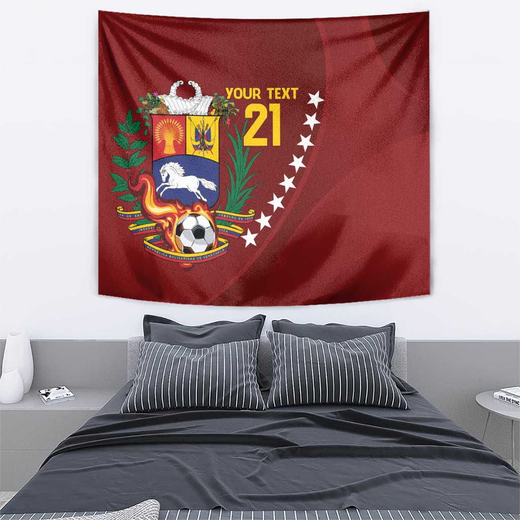 Venezuela Football Custom Tapestry La Vinotinto Red Wine Coat of Arms LT9