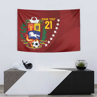 Venezuela Football Custom Tapestry La Vinotinto Red Wine Coat of Arms LT9