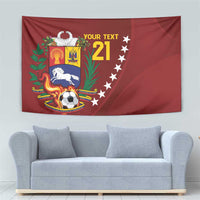 Venezuela Football Custom Tapestry La Vinotinto Red Wine Coat of Arms