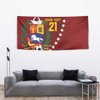 Venezuela Football Custom Tapestry La Vinotinto Red Wine Coat of Arms LT9