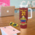 Venezuela Football Custom Tumbler With Handle La Vinotinto Red Wine Coat of Arms