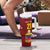 Venezuela Football Custom Tumbler With Handle La Vinotinto Red Wine Coat of Arms