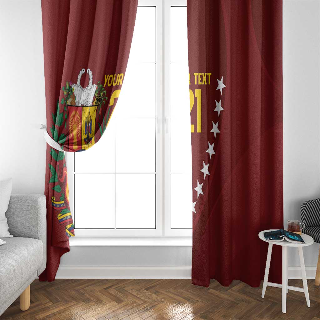 Venezuela Football Custom Window Curtain La Vinotinto Red Wine Coat of Arms LT9