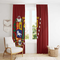 Venezuela Football Custom Window Curtain La Vinotinto Red Wine Coat of Arms LT9