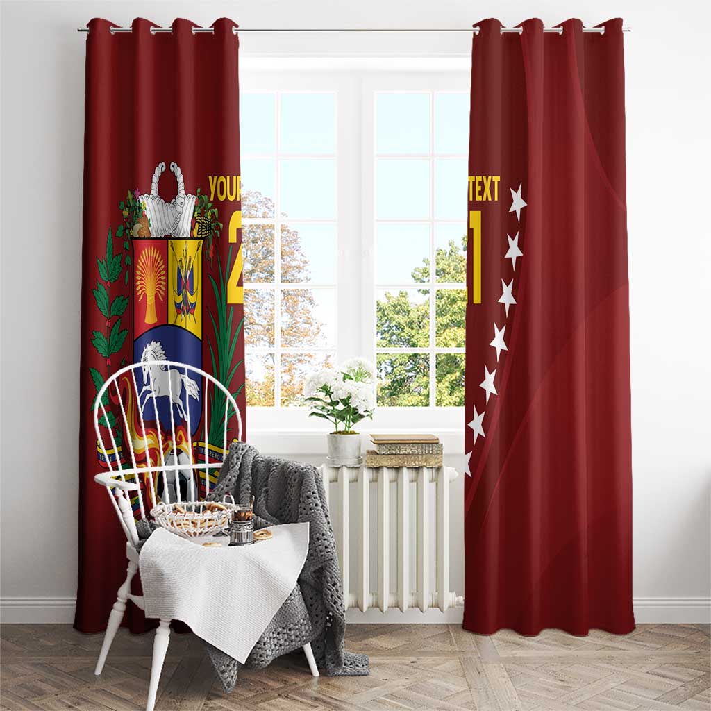 Venezuela Football Custom Window Curtain La Vinotinto Red Wine Coat of Arms