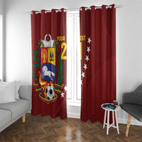Venezuela Football Custom Window Curtain La Vinotinto Red Wine Coat of Arms LT9