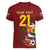 Venezuela Football Custom Women V-Neck T-Shirt La Vinotinto Red Wine Coat of Arms