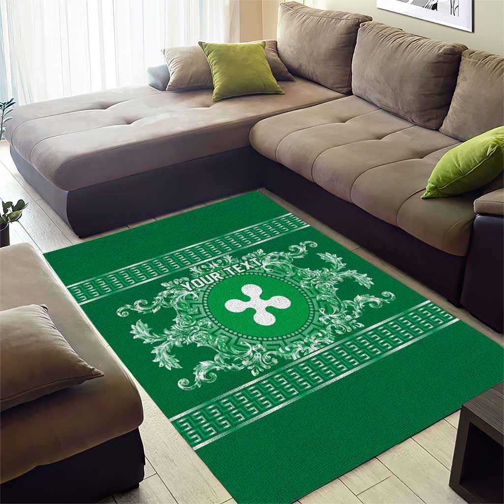 Personalized Italy Lombardy Area Rug Baroque Motif