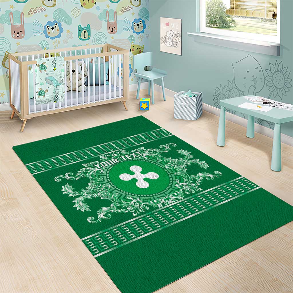 Personalized Italy Lombardy Area Rug Baroque Motif