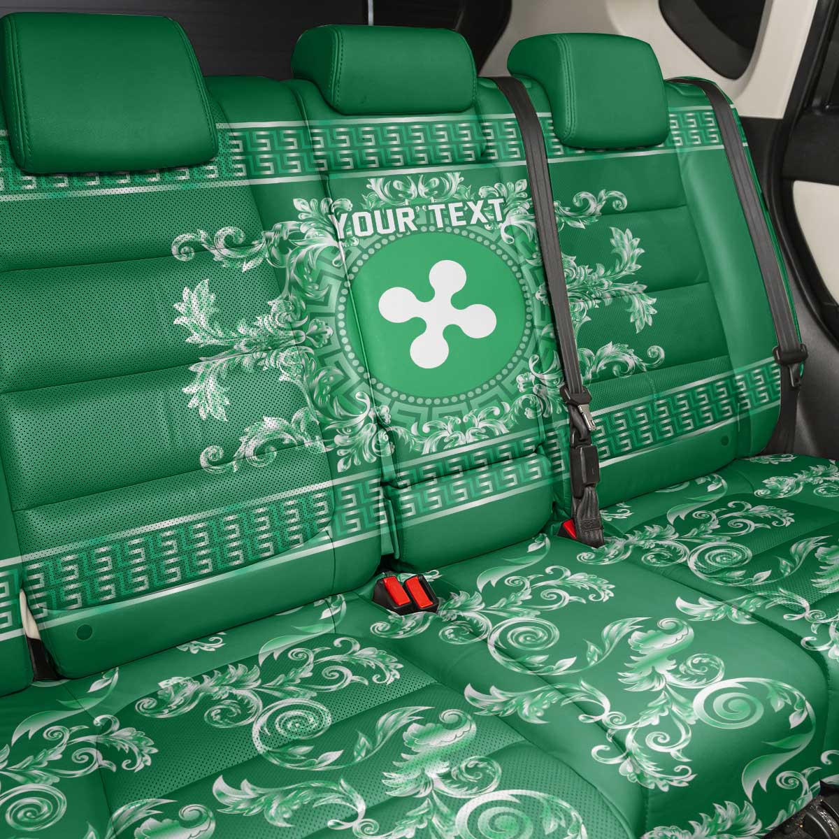 Personalized Italy Lombardy Back Car Seat Cover Baroque Motif