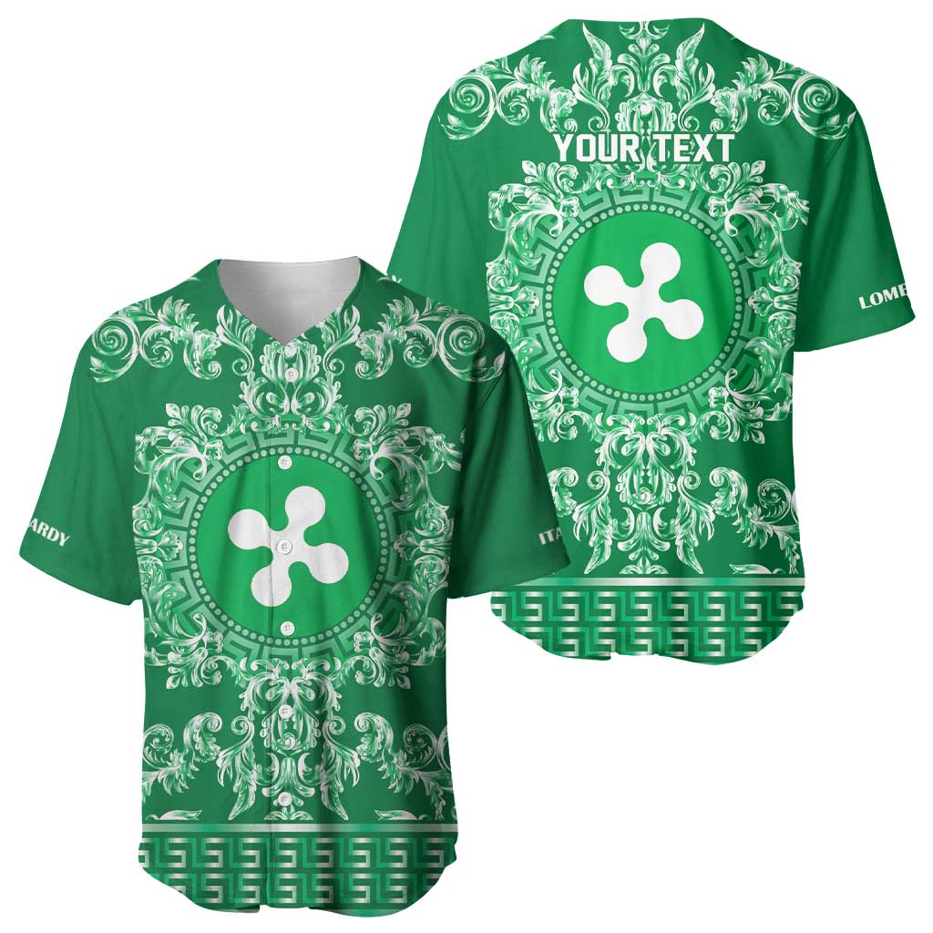 Personalized Italy Lombardy Baseball Jersey Baroque Motif