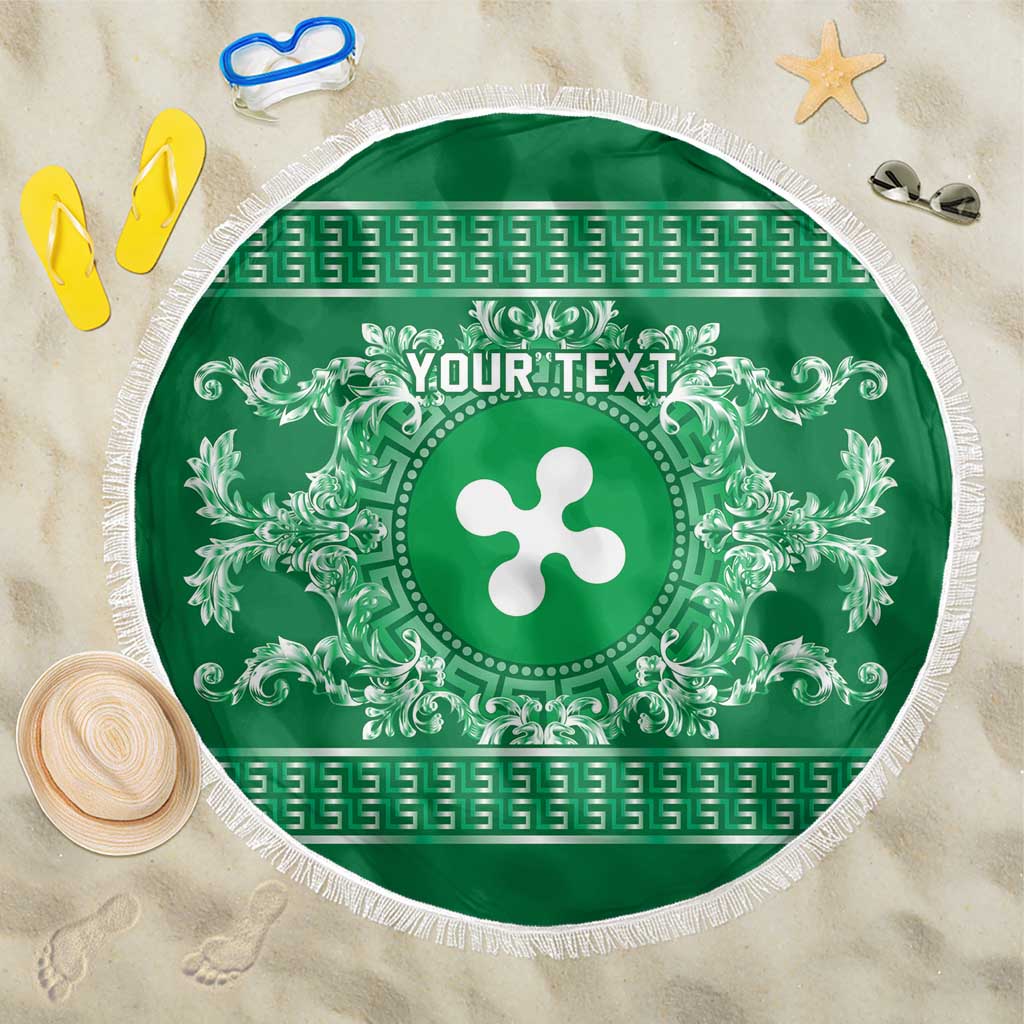 Personalized Italy Lombardy Beach Blanket Baroque Motif