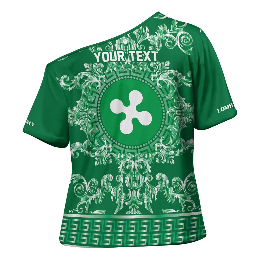Personalized Italy Lombardy Cross Shoulder Shirt Baroque Motif