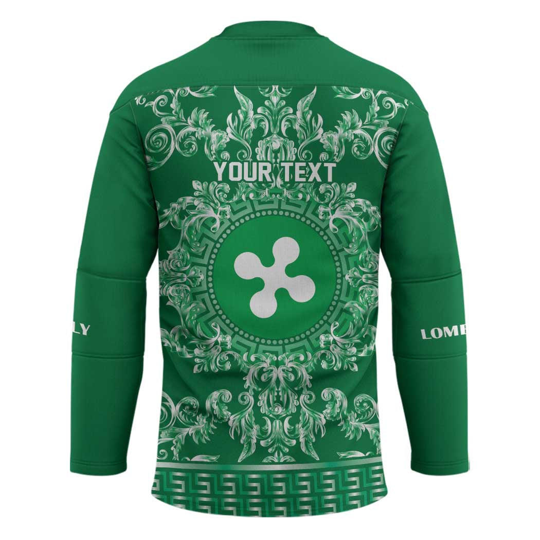 Personalized Italy Lombardy Hockey Jersey Baroque Motif