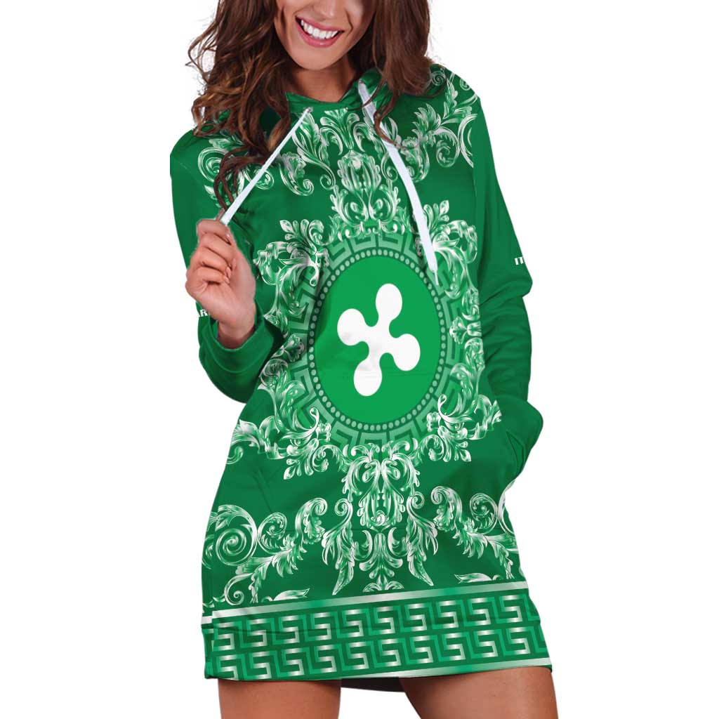 Personalized Italy Lombardy Hoodie Dress Baroque Motif