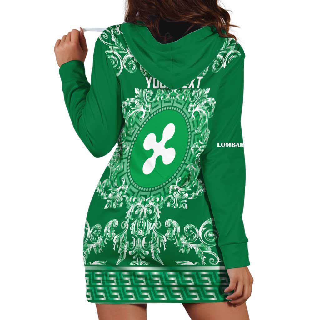 Personalized Italy Lombardy Hoodie Dress Baroque Motif