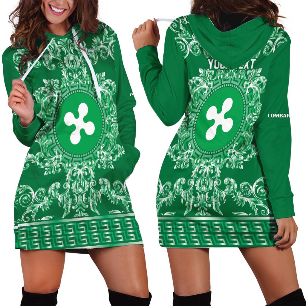 Personalized Italy Lombardy Hoodie Dress Baroque Motif
