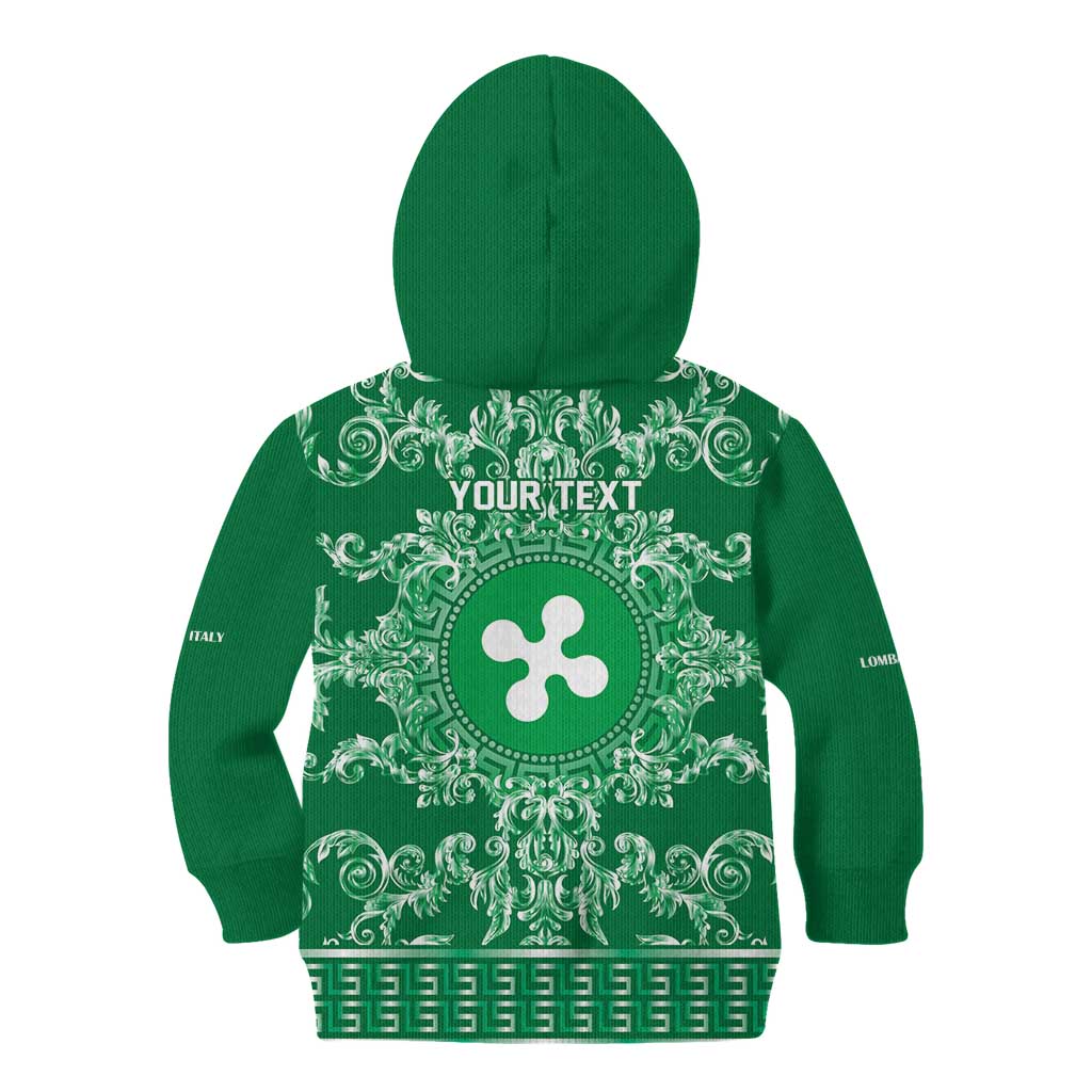 Personalized Italy Lombardy Kid Hoodie Baroque Motif