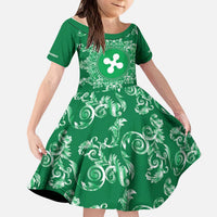 Personalized Italy Lombardy Kid Short Sleeve Dress Baroque Motif
