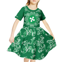 Personalized Italy Lombardy Kid Short Sleeve Dress Baroque Motif