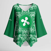 Personalized Italy Lombardy Kimono Sleeve Blouse Baroque Motif