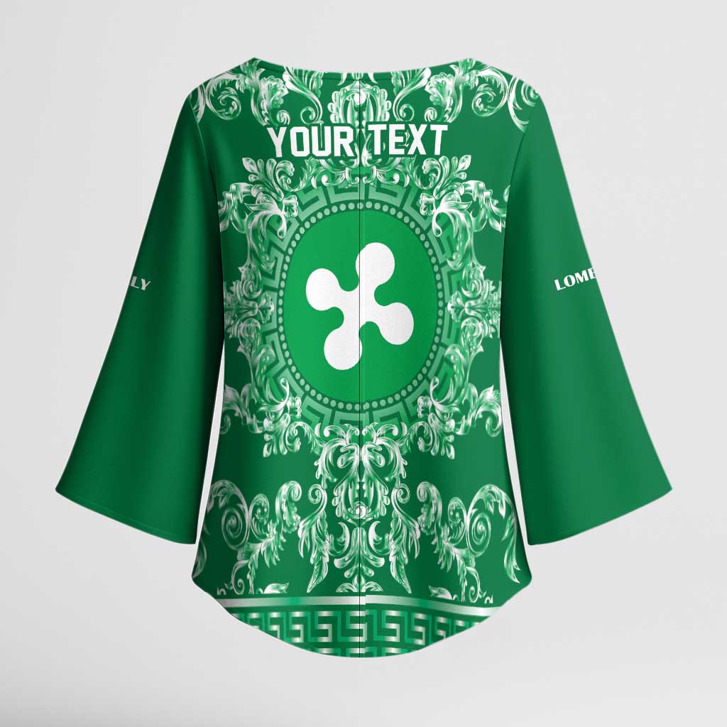 Personalized Italy Lombardy Kimono Sleeve Blouse Baroque Motif