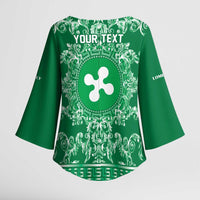 Personalized Italy Lombardy Kimono Sleeve Blouse Baroque Motif