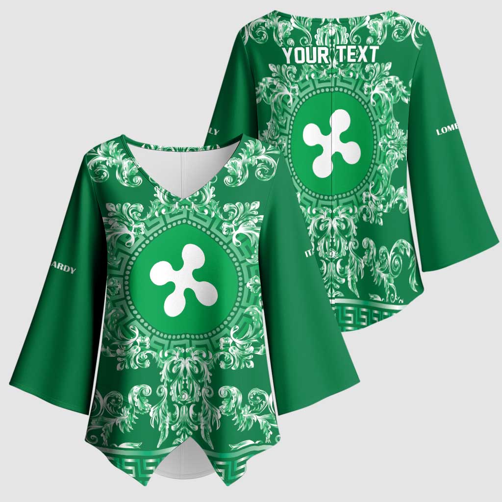 Personalized Italy Lombardy Kimono Sleeve Blouse Baroque Motif