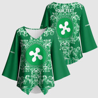 Personalized Italy Lombardy Kimono Sleeve Blouse Baroque Motif