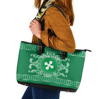 Personalized Italy Lombardy Leather Tote Bag Baroque Motif