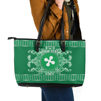 Personalized Italy Lombardy Leather Tote Bag Baroque Motif