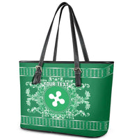 Personalized Italy Lombardy Leather Tote Bag Baroque Motif
