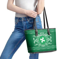 Personalized Italy Lombardy Leather Tote Bag Baroque Motif