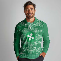 Personalized Italy Lombardy Long Sleeve Polo Shirt Baroque Motif