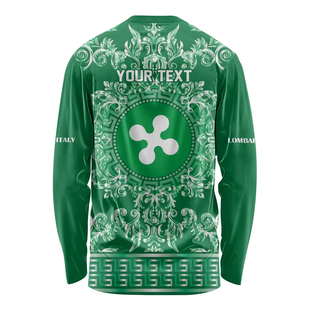 Personalized Italy Lombardy Long Sleeve Shirt Baroque Motif